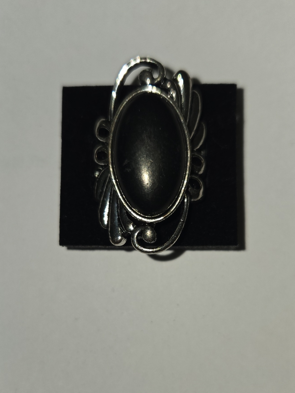 paparazzi Black Stone Silver-Tone Scroll Ring - Women Jewelry